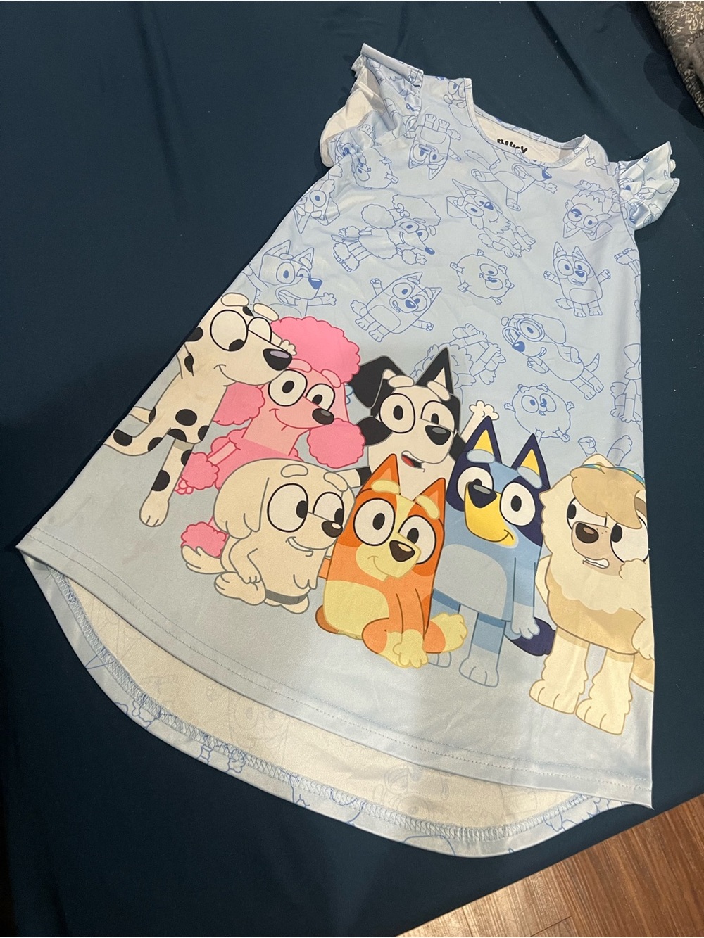 Lucy Light Blue Bluey & Friends Kids Nightgown - Character Print
